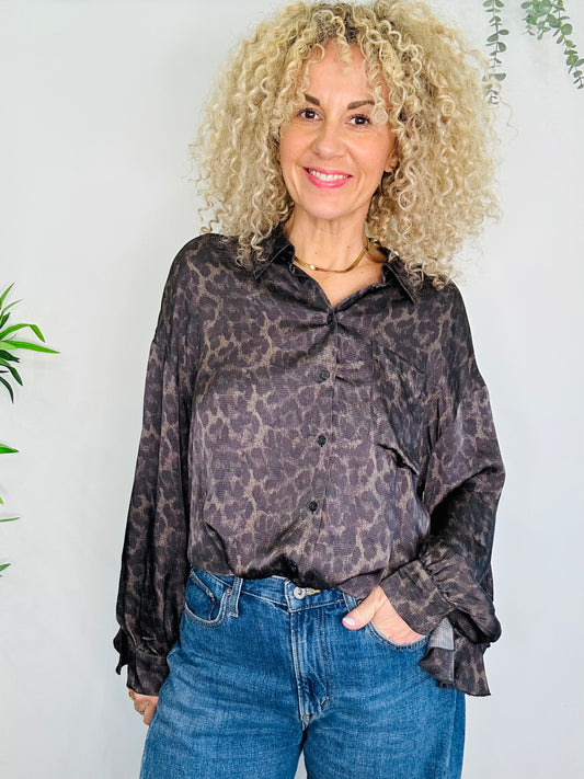 Leopard Print Shirt - Size S