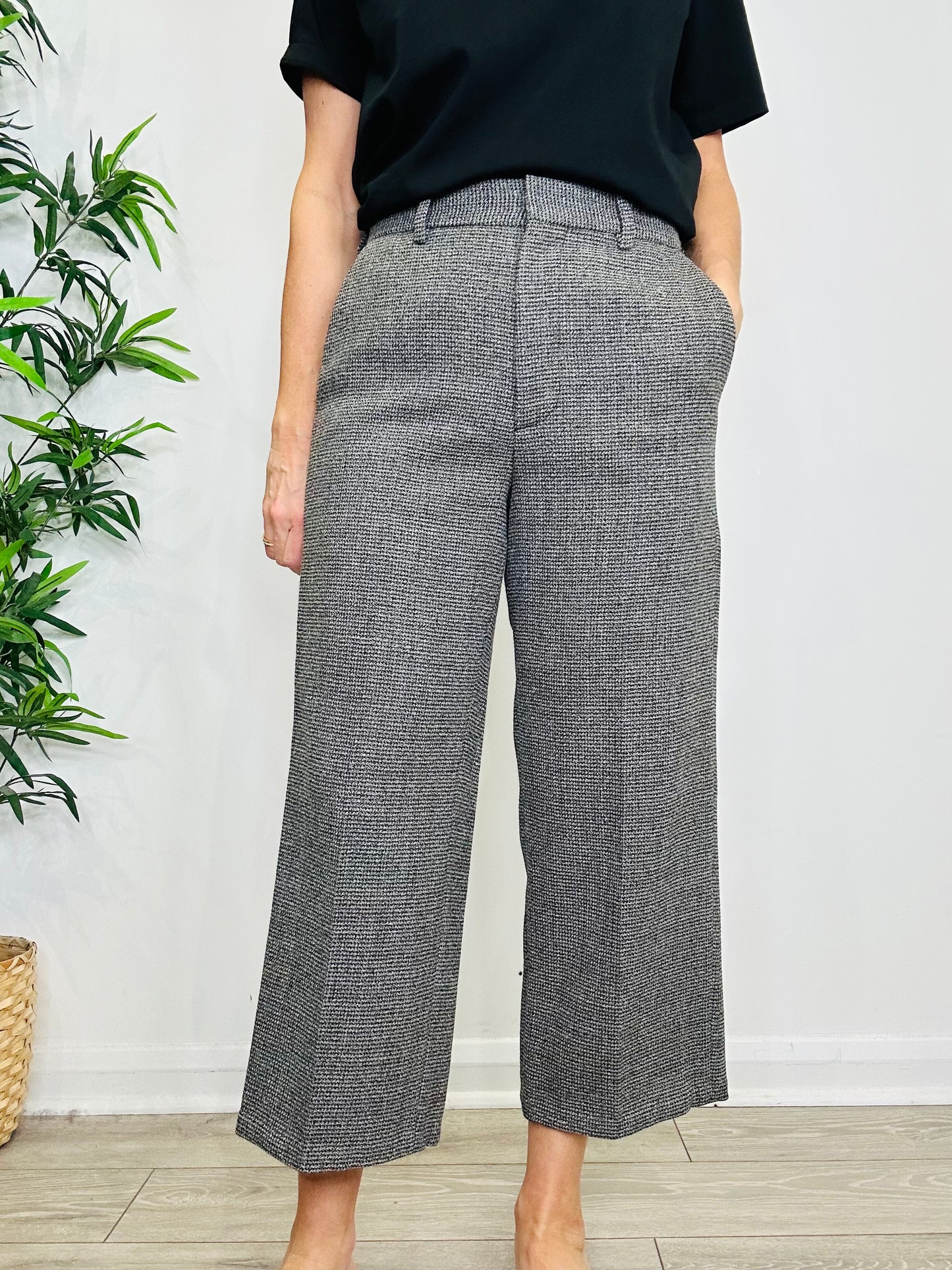 Cropped Wool Trousers - Size 10