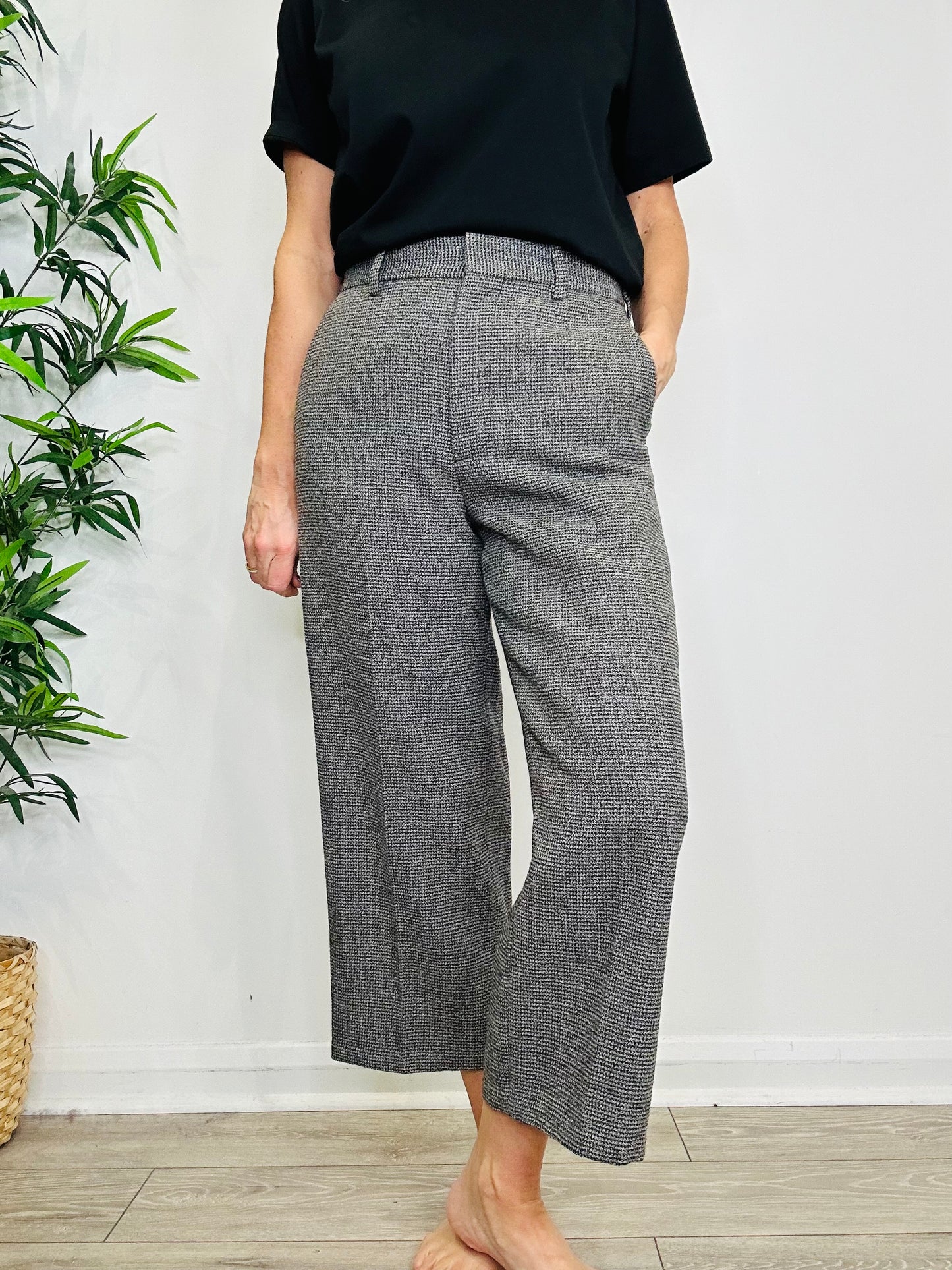 Cropped Wool Trousers - Size 10