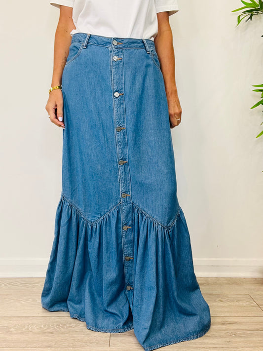 Denim Maxi Skirt - Size 42