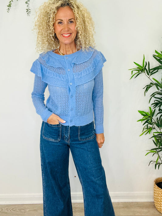 Frill Cardigan - Size S