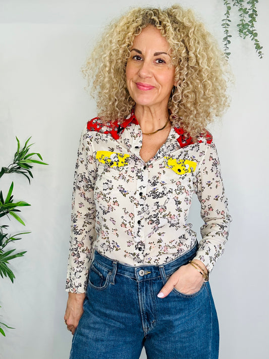 Floral Silk Shirt - Size S