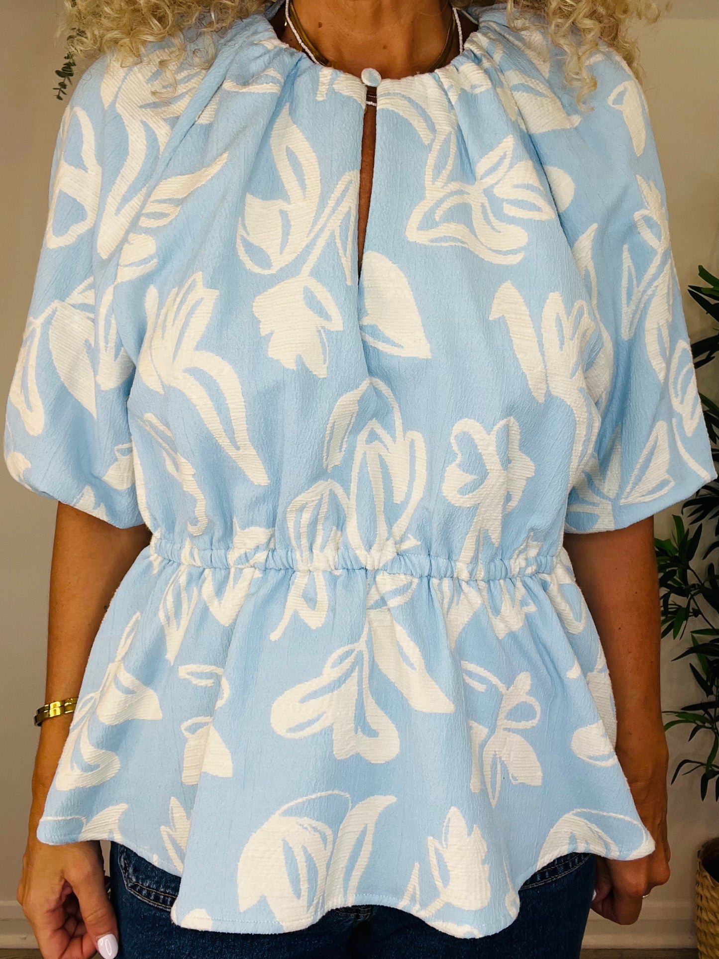 Patterned Jacquard Top - Size L