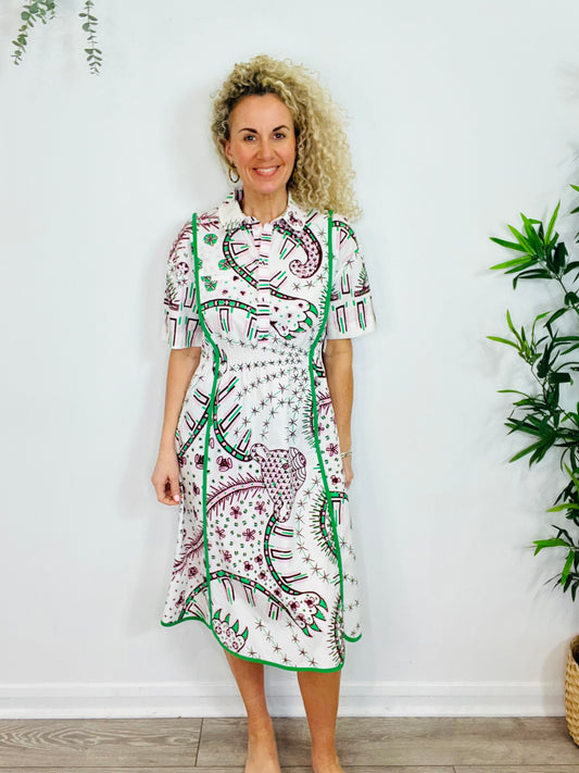 Patterned Shirt Dress - Size 42IT