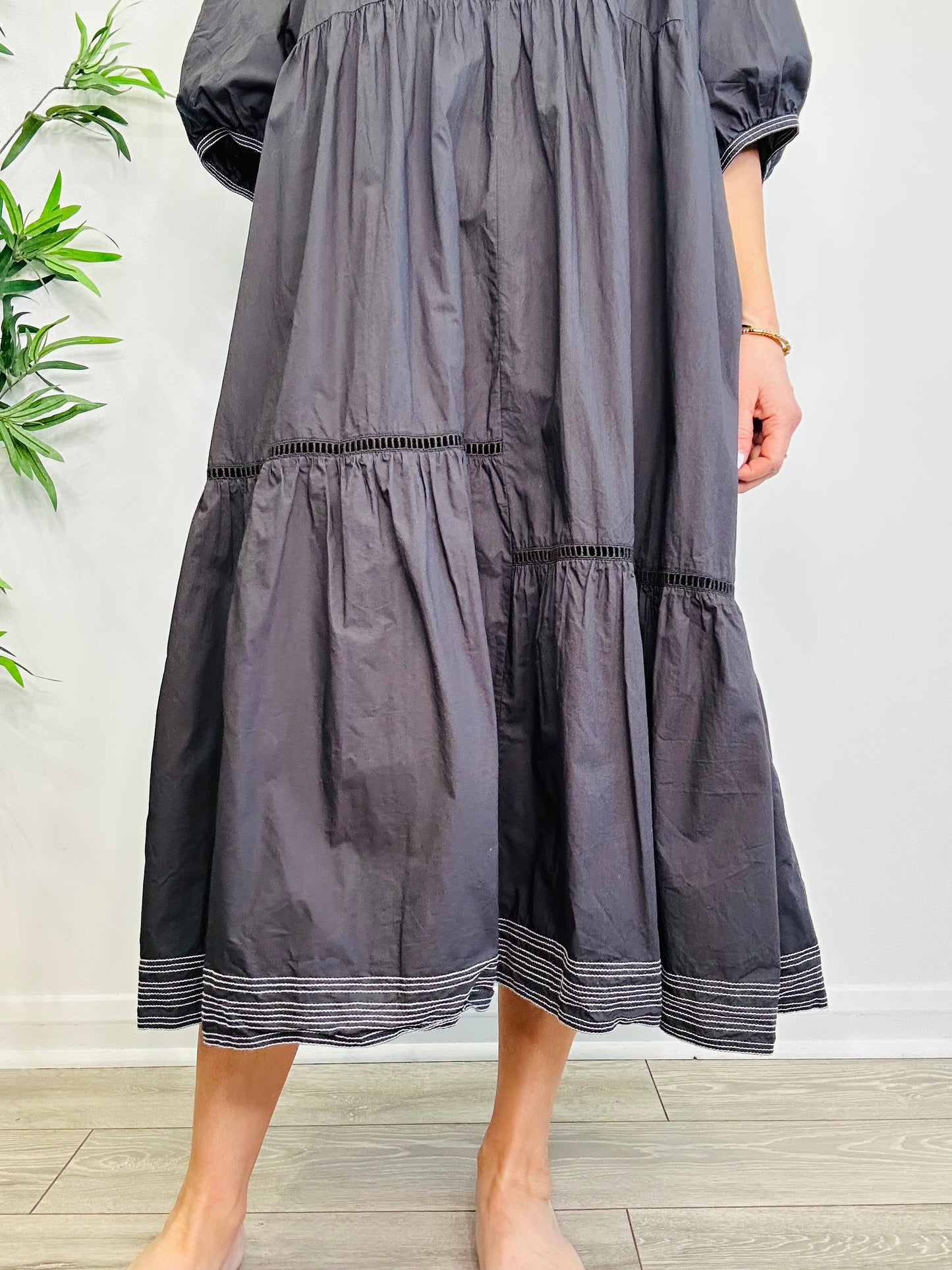 Tiered Cotton Dress - Size L