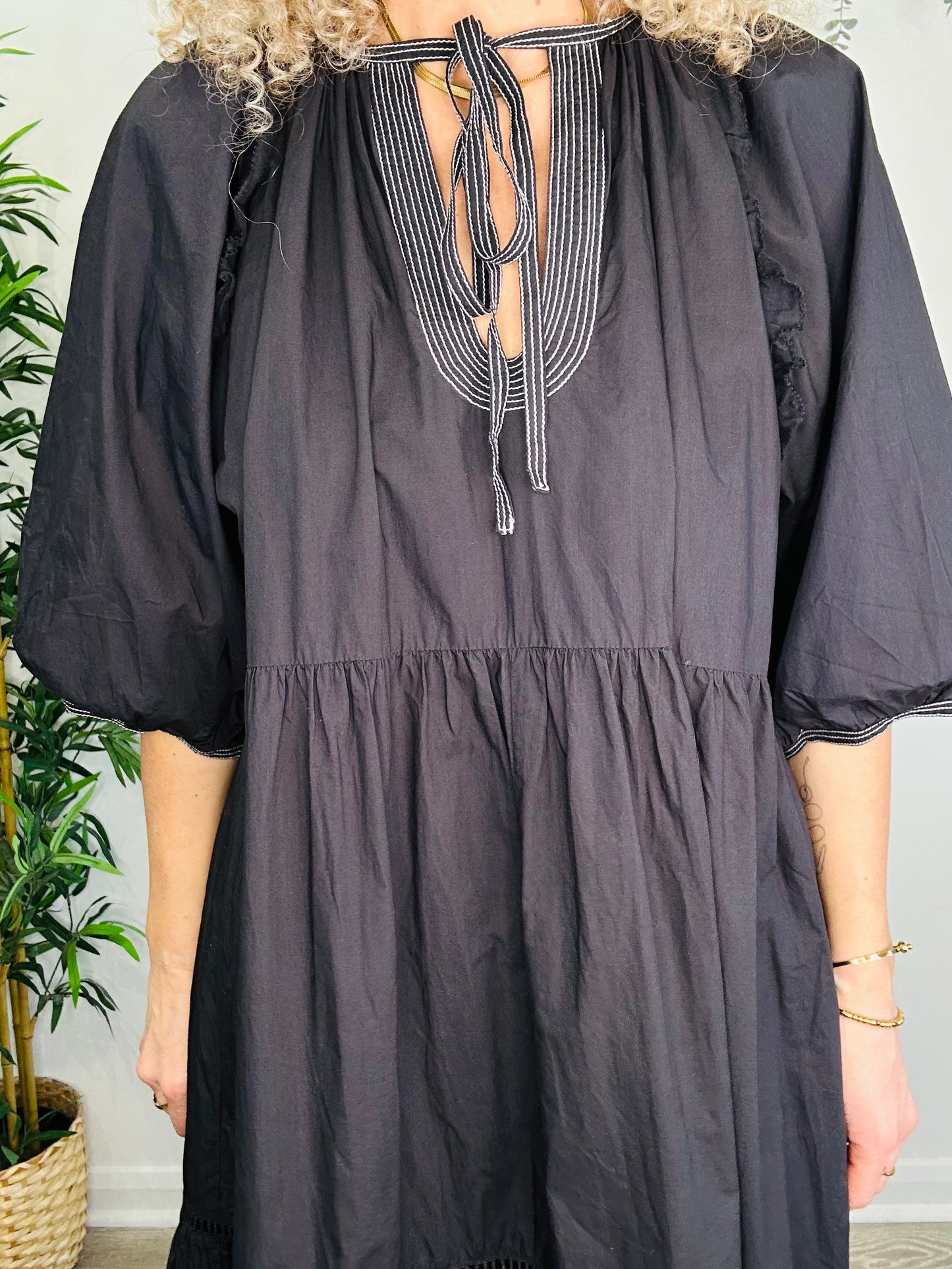 Tiered Cotton Dress - Size L