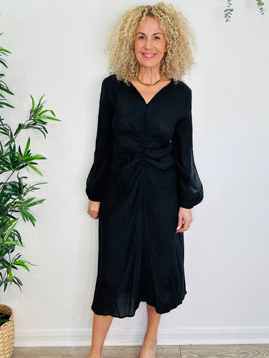 Ruched Front Dress - Size 38