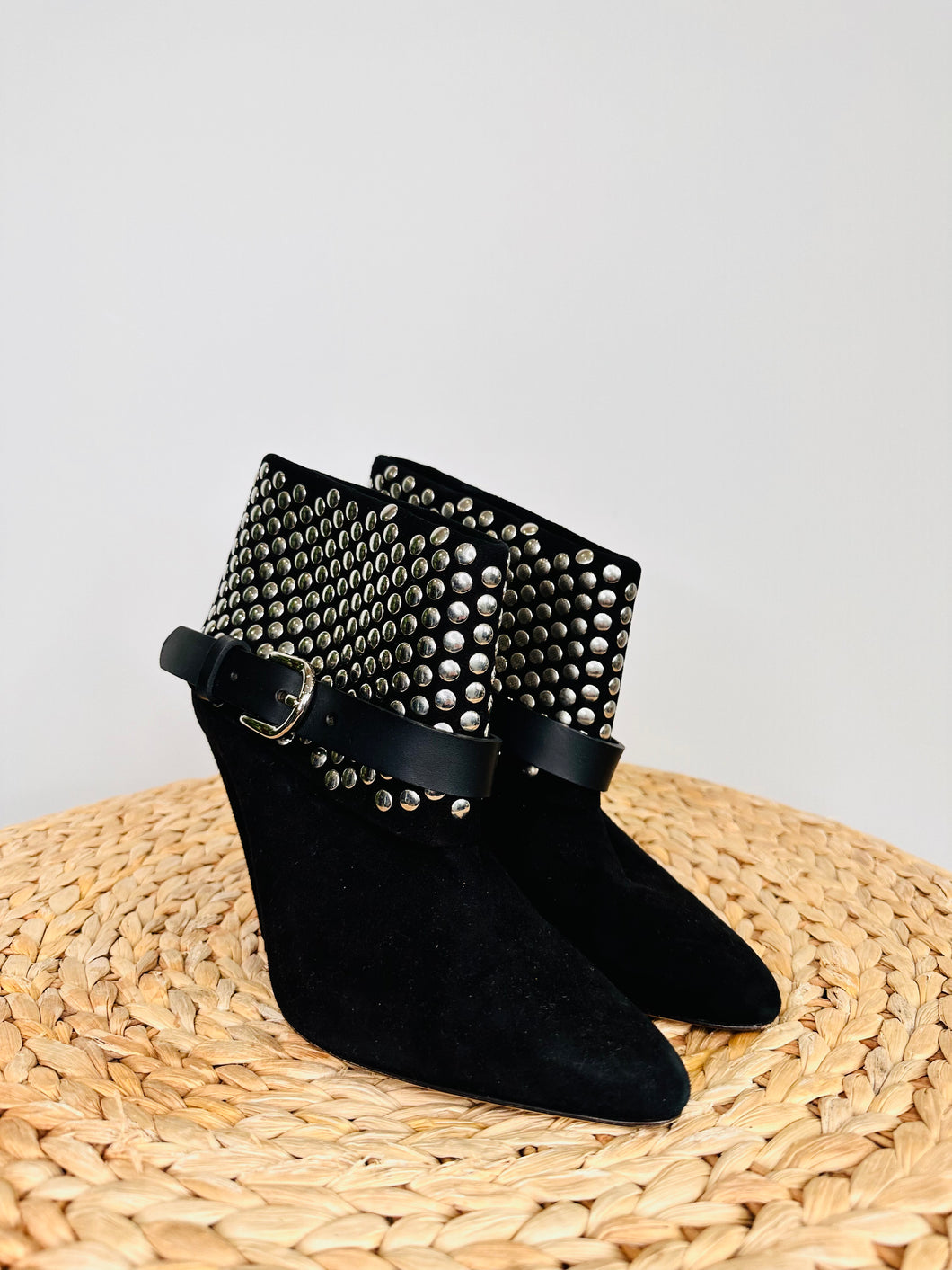 Suede Studded Boots - Size 41