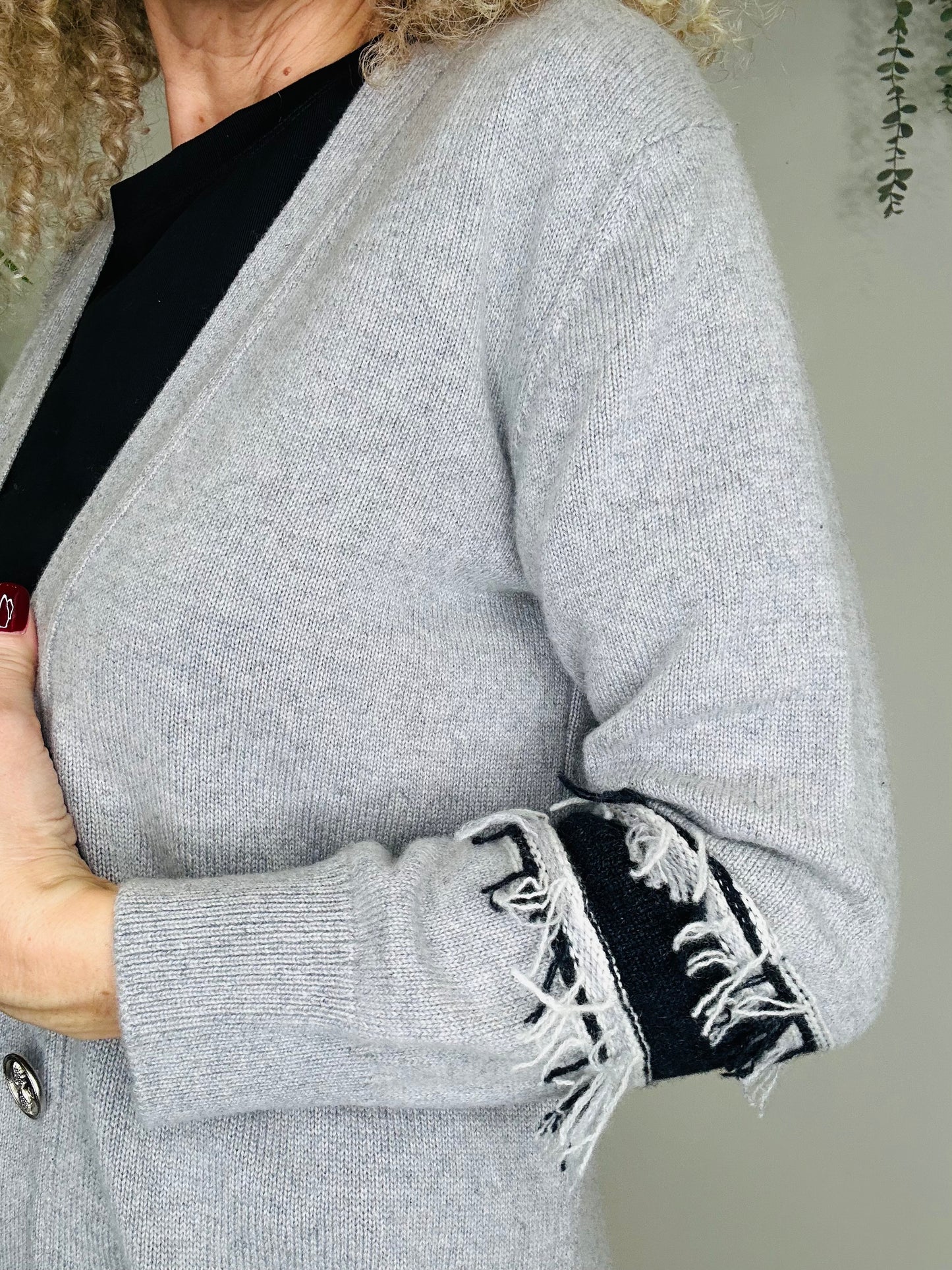Fringed Cashmere Cardigan - Size XS