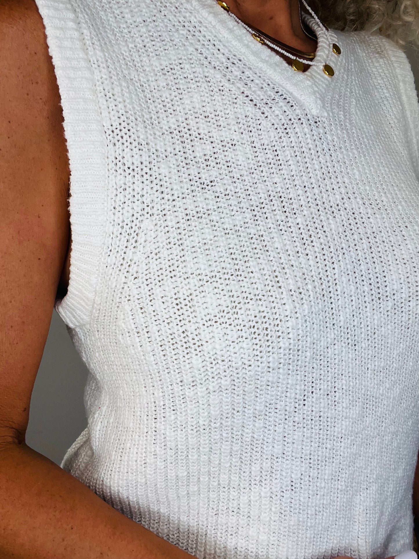 Linen Knit Vest - Size XS
