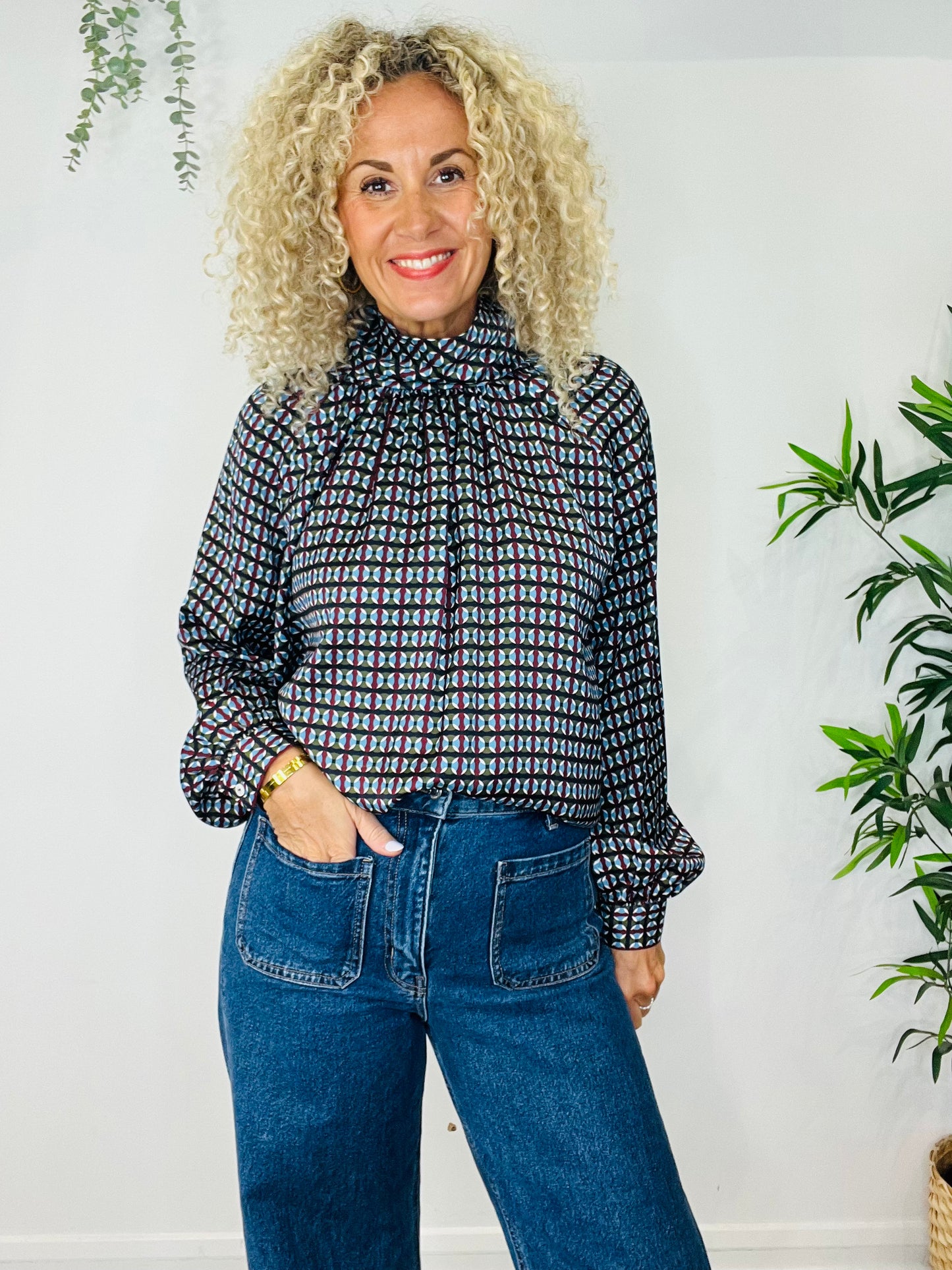 Patterned Blouse - Size 42