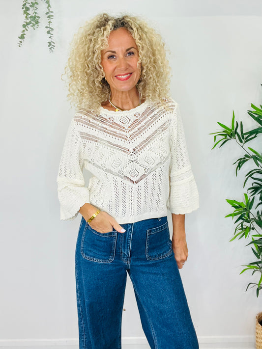 Crochet Knit Jumper - Size M