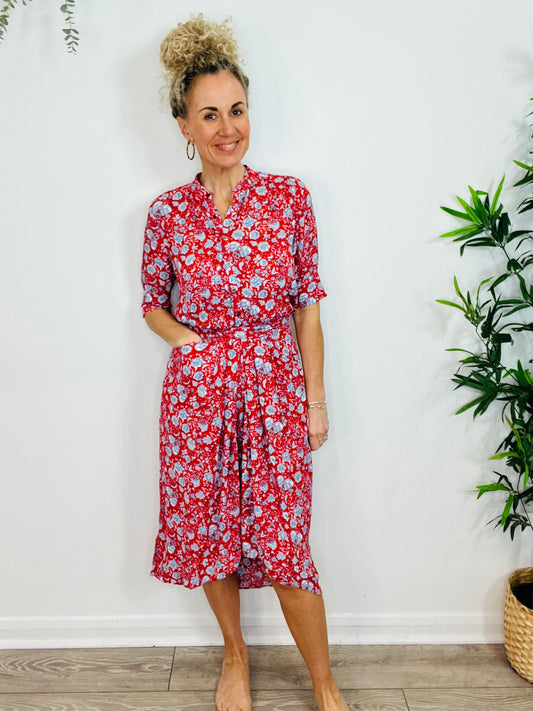 Floral Midi Dress - Size S