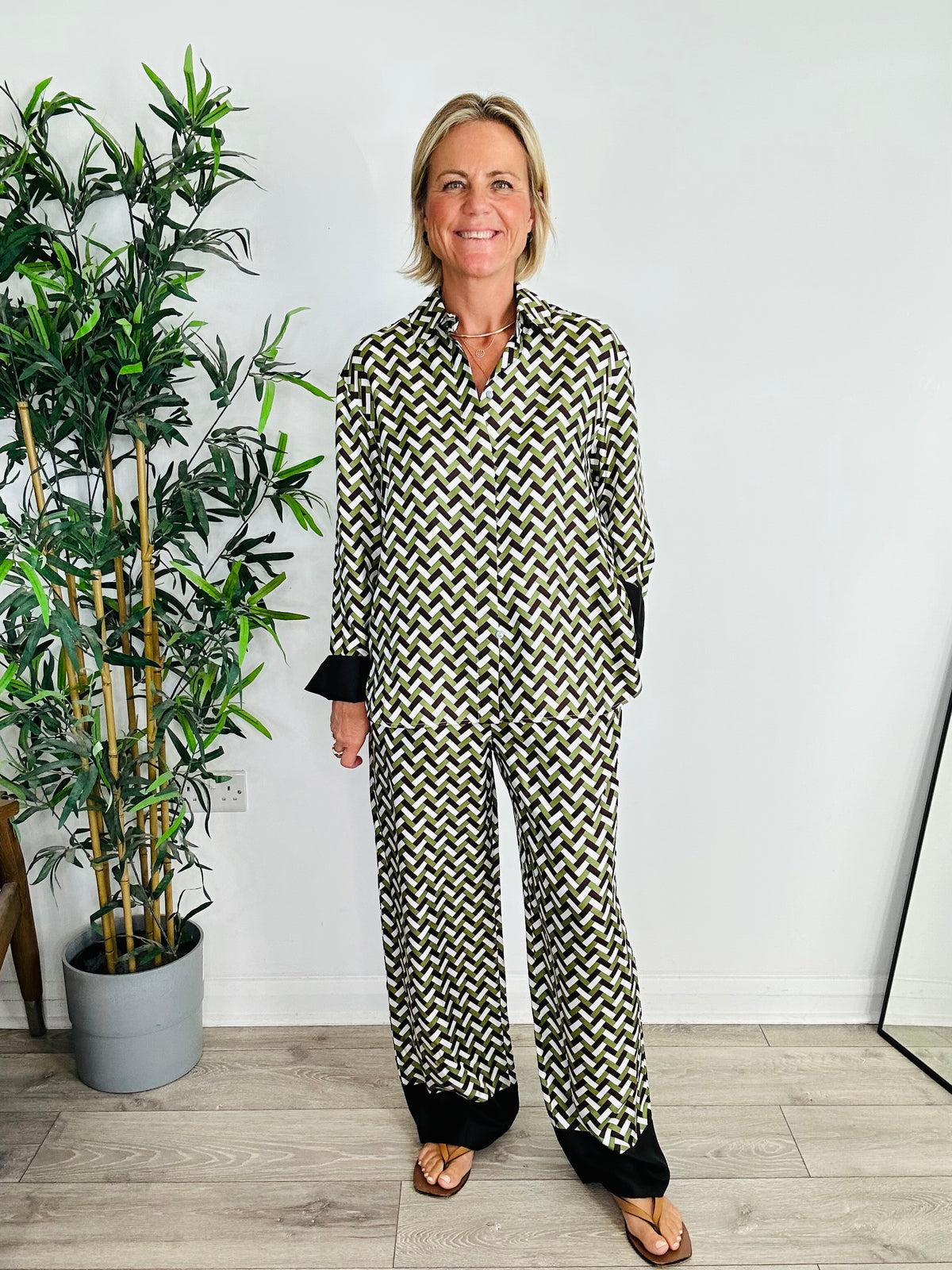 Silk Shirt & Trouser Set - Size 10