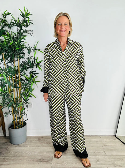 Silk Shirt & Trouser Set - Size 10