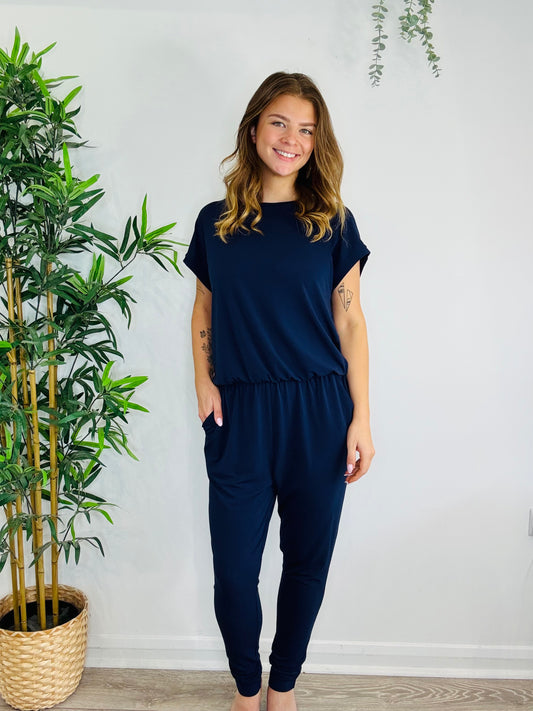 Navy Jumpsuit - Size M