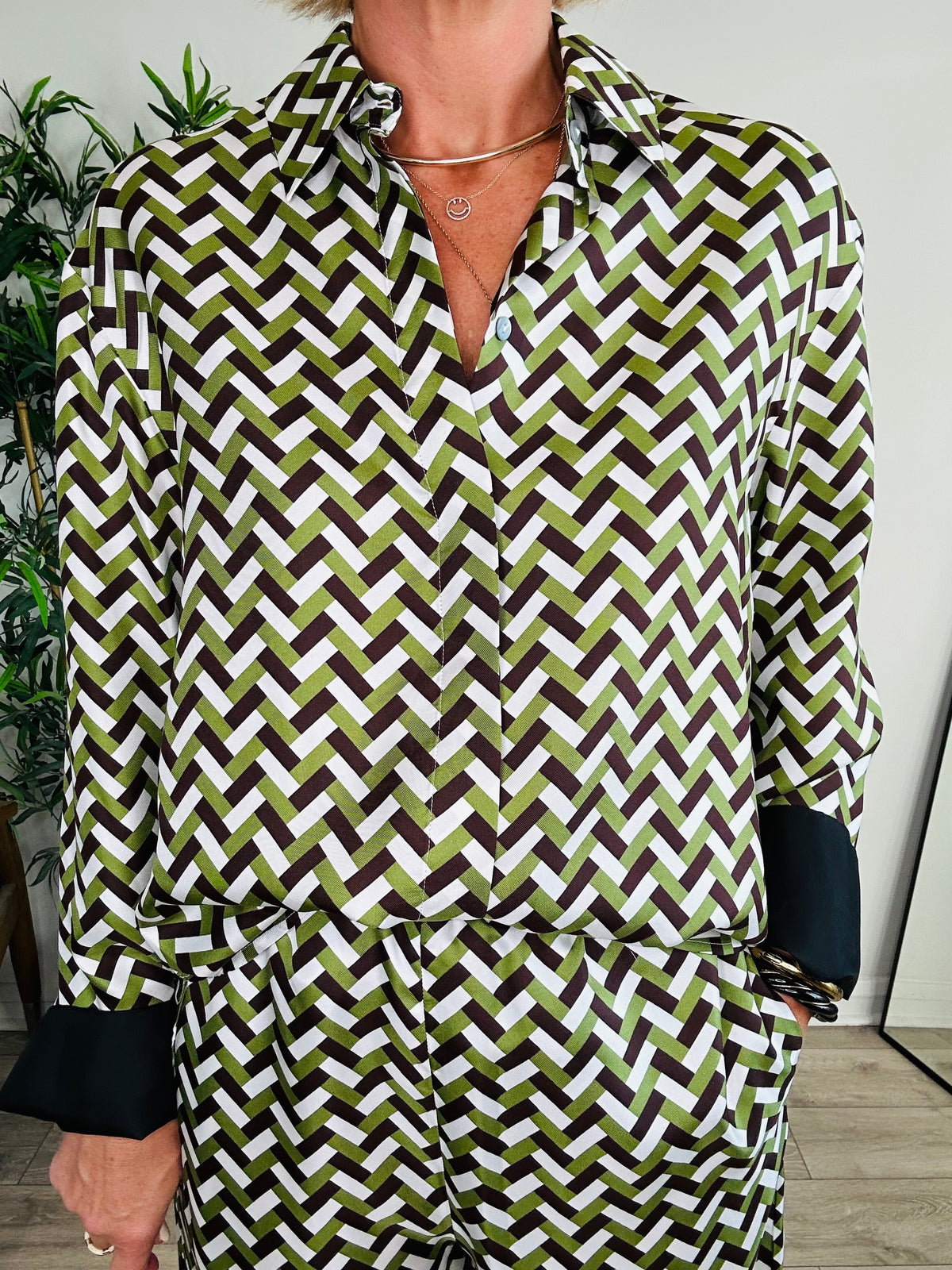 Silk Shirt & Trouser Set - Size 10