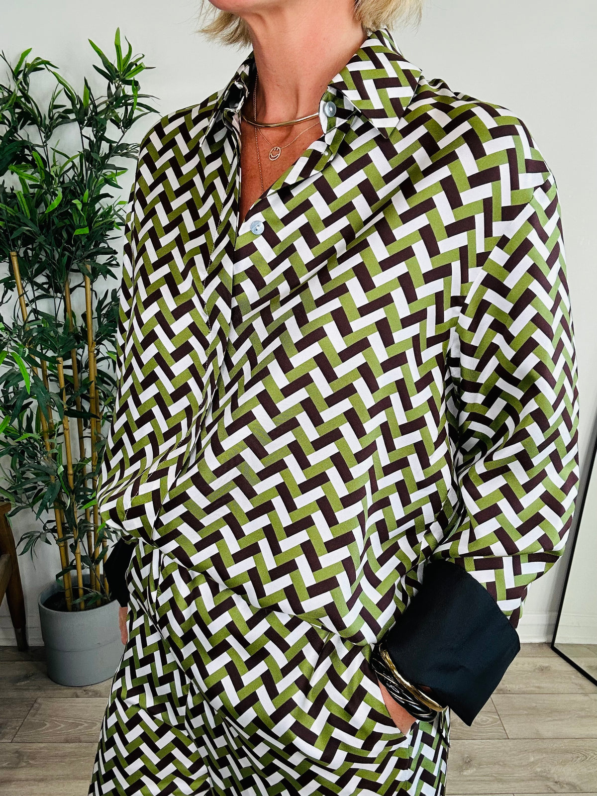 Silk Shirt & Trouser Set - Size 10