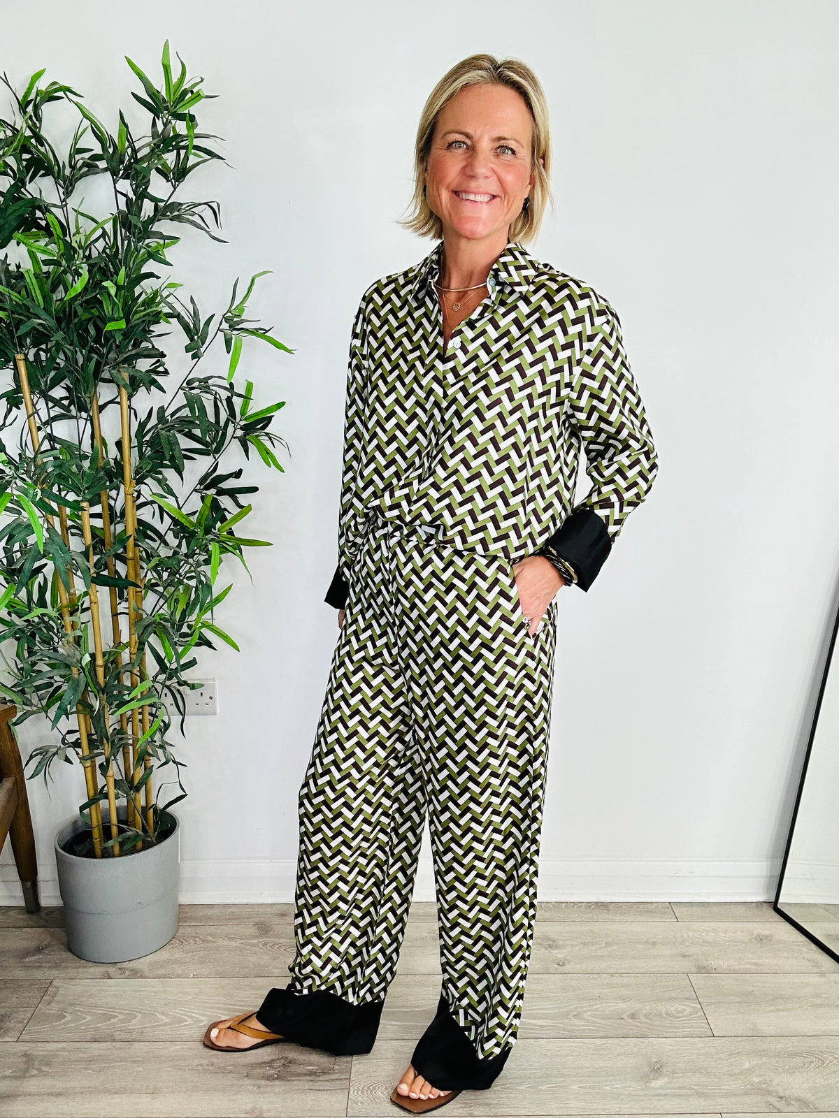 Silk Shirt & Trouser Set - Size 10
