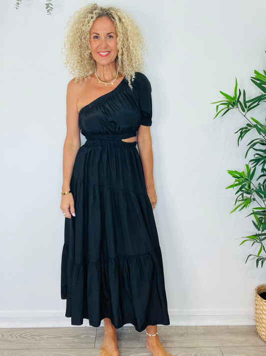 One Shoulder Maxi Dress - Size S