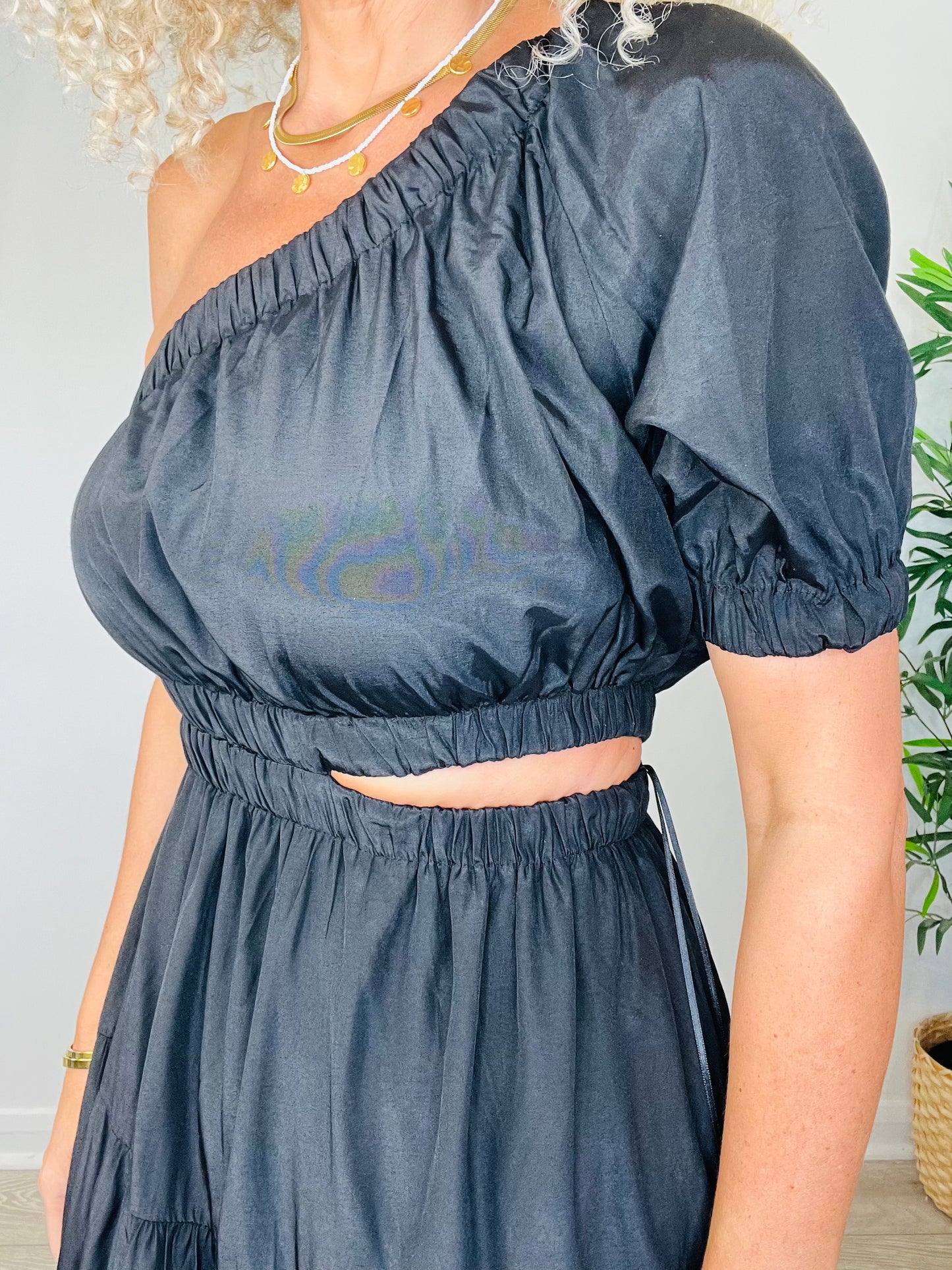 One Shoulder Maxi Dress - Size S