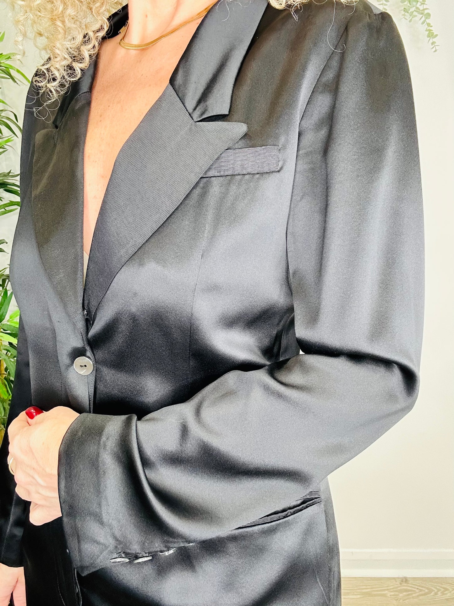 Silk Tuxedo Jumpsuit - Size 12