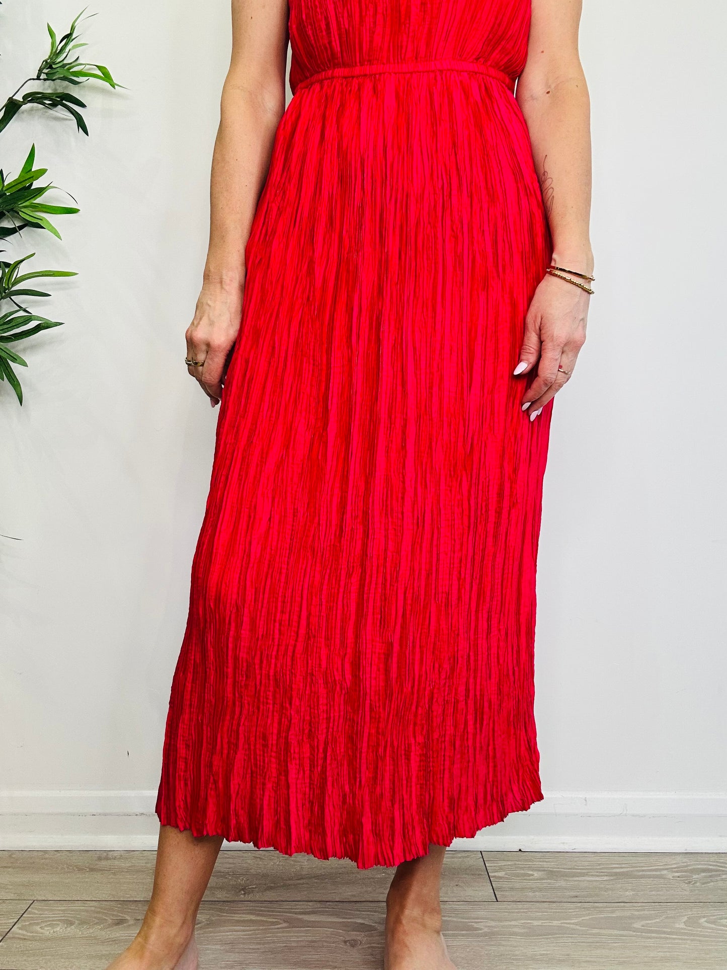 Pleated Maxi Dress - Size 0