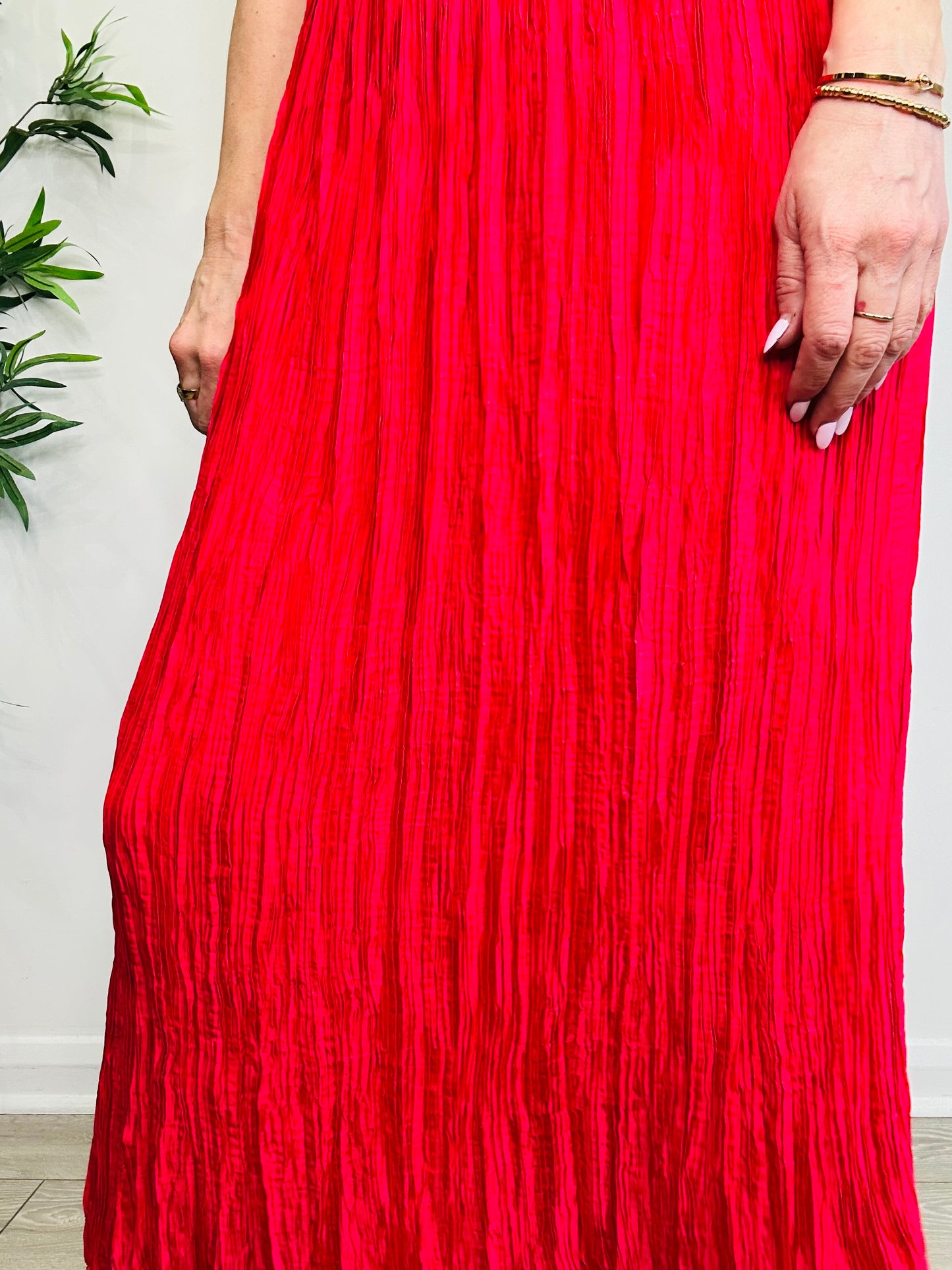 Pleated Maxi Dress - Size 0