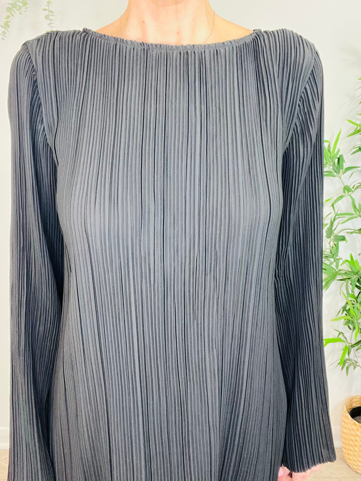 Pleated Midi Dress - Size S