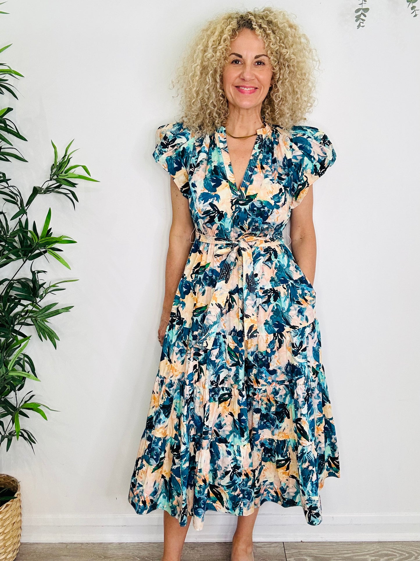 Patterned Cotton Dress - Size 8