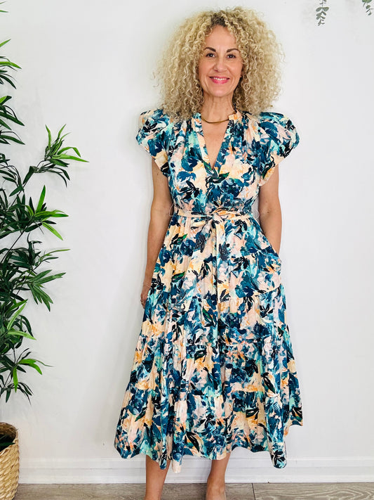 Patterned Cotton Dress - Size 8