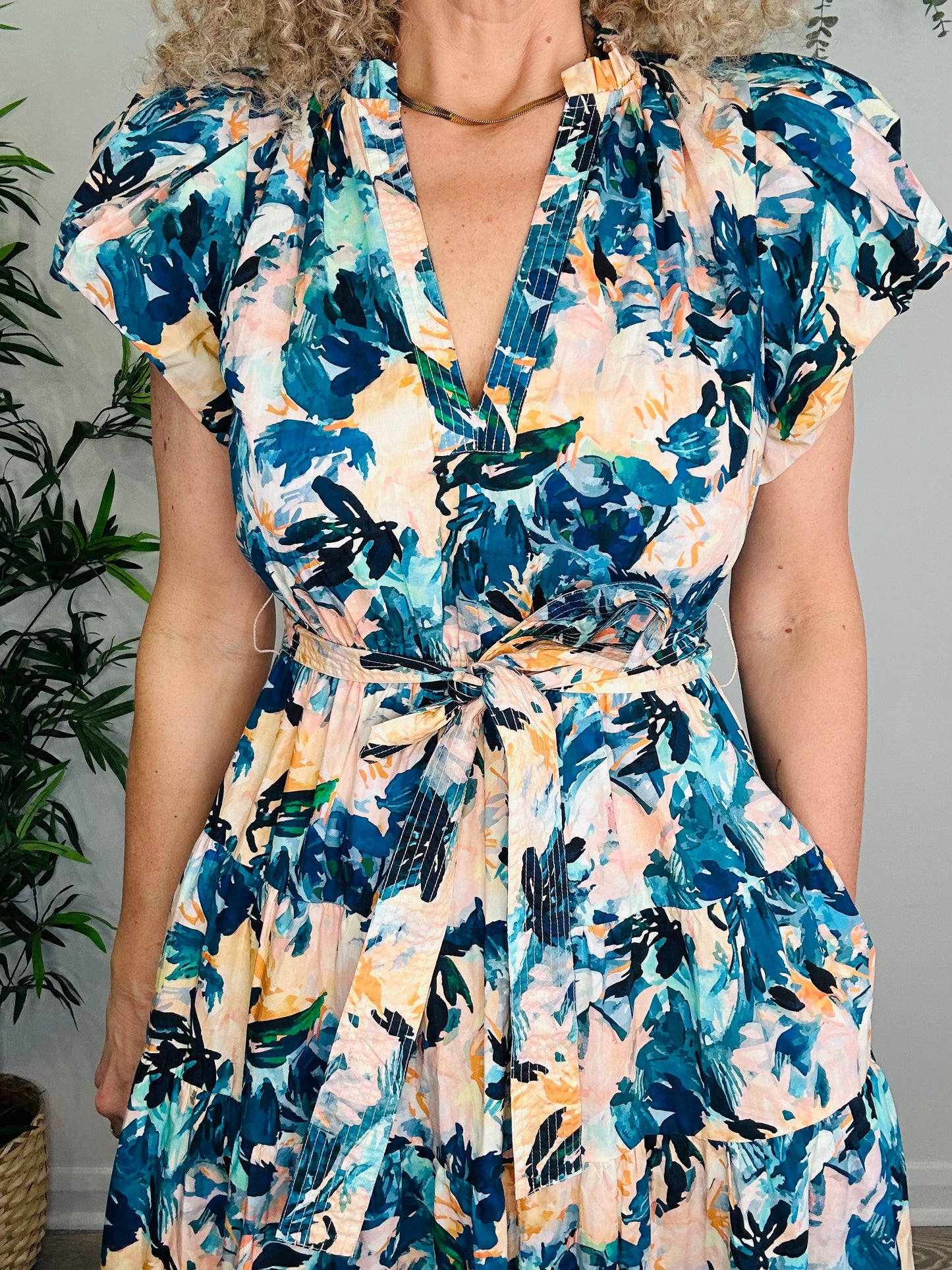 Patterned Cotton Dress - Size 8