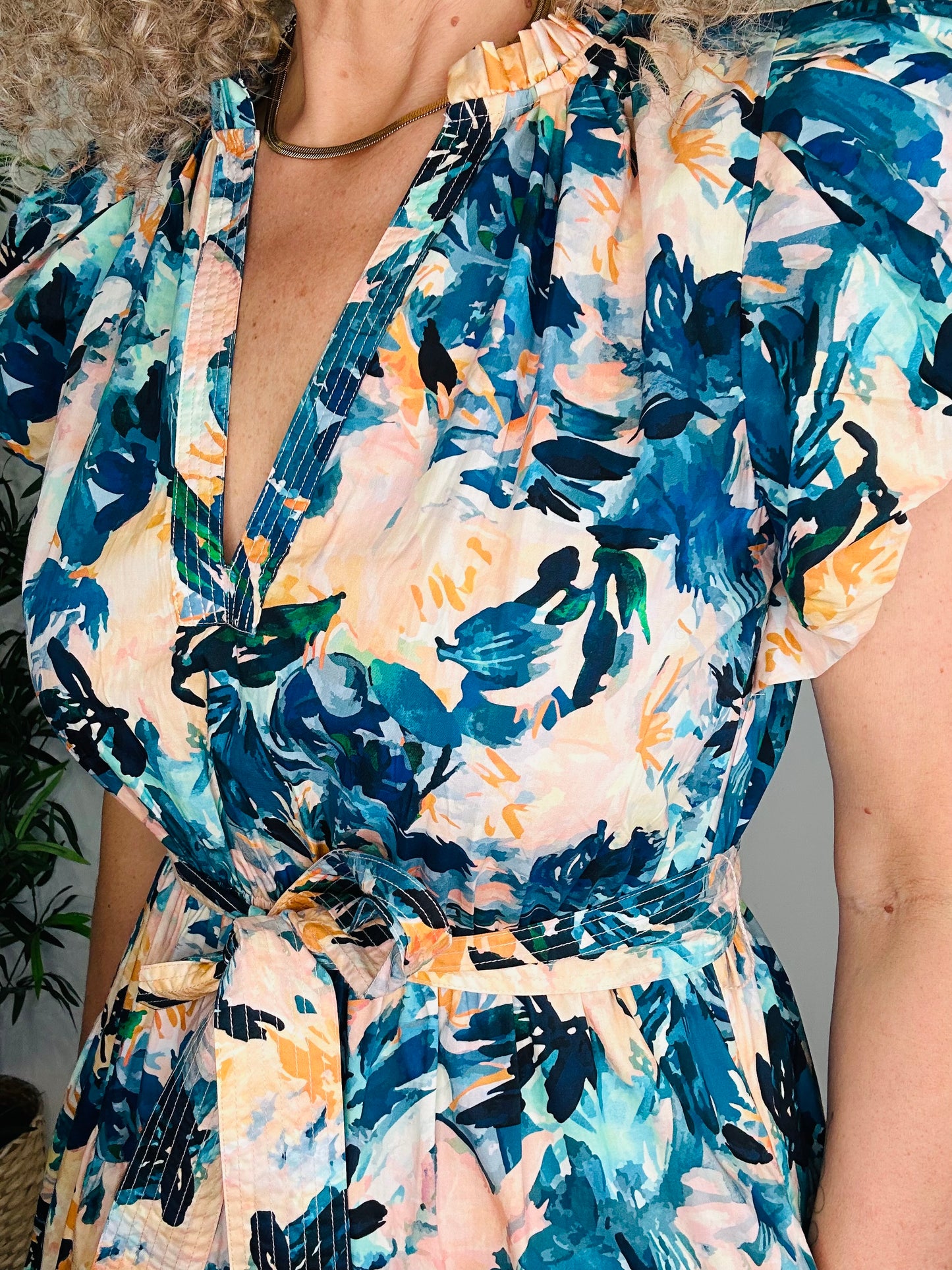 Patterned Cotton Dress - Size 8