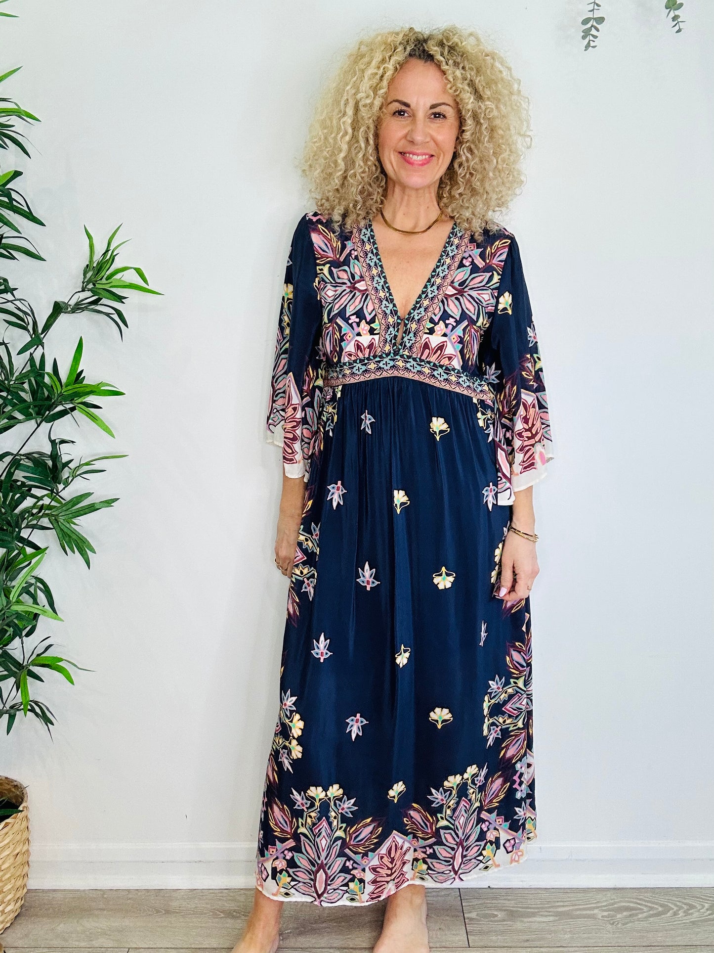 Patterned Maxi Dress - Size 2
