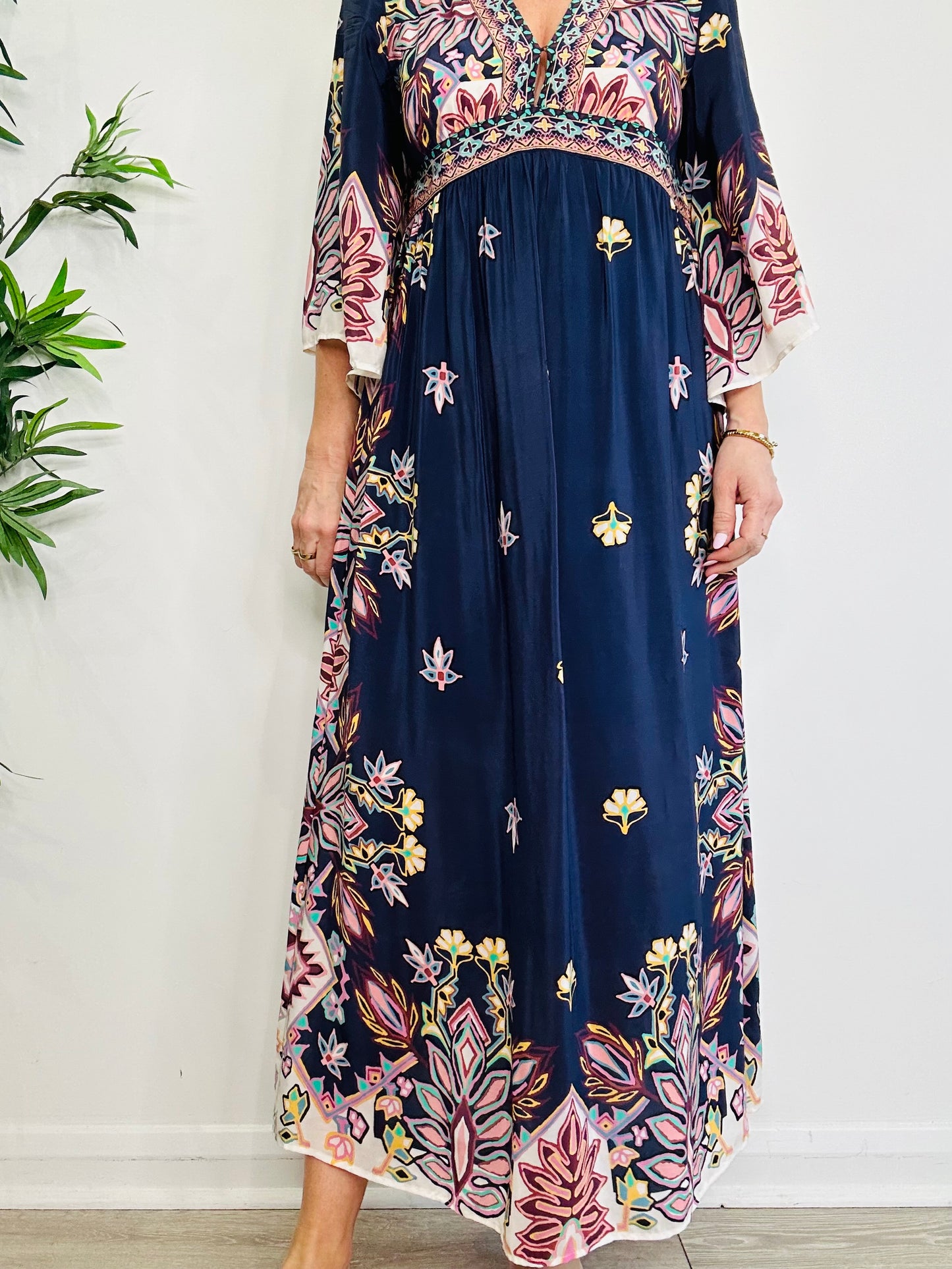 Patterned Maxi Dress - Size 2