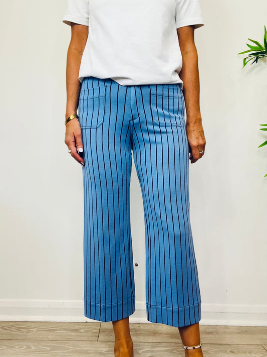 Crop Striped Trousers - Size 40