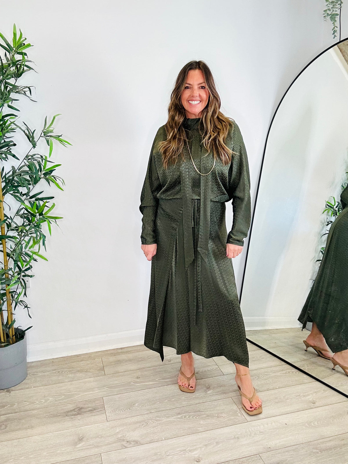 Rita Silk Midi Dress - Size S