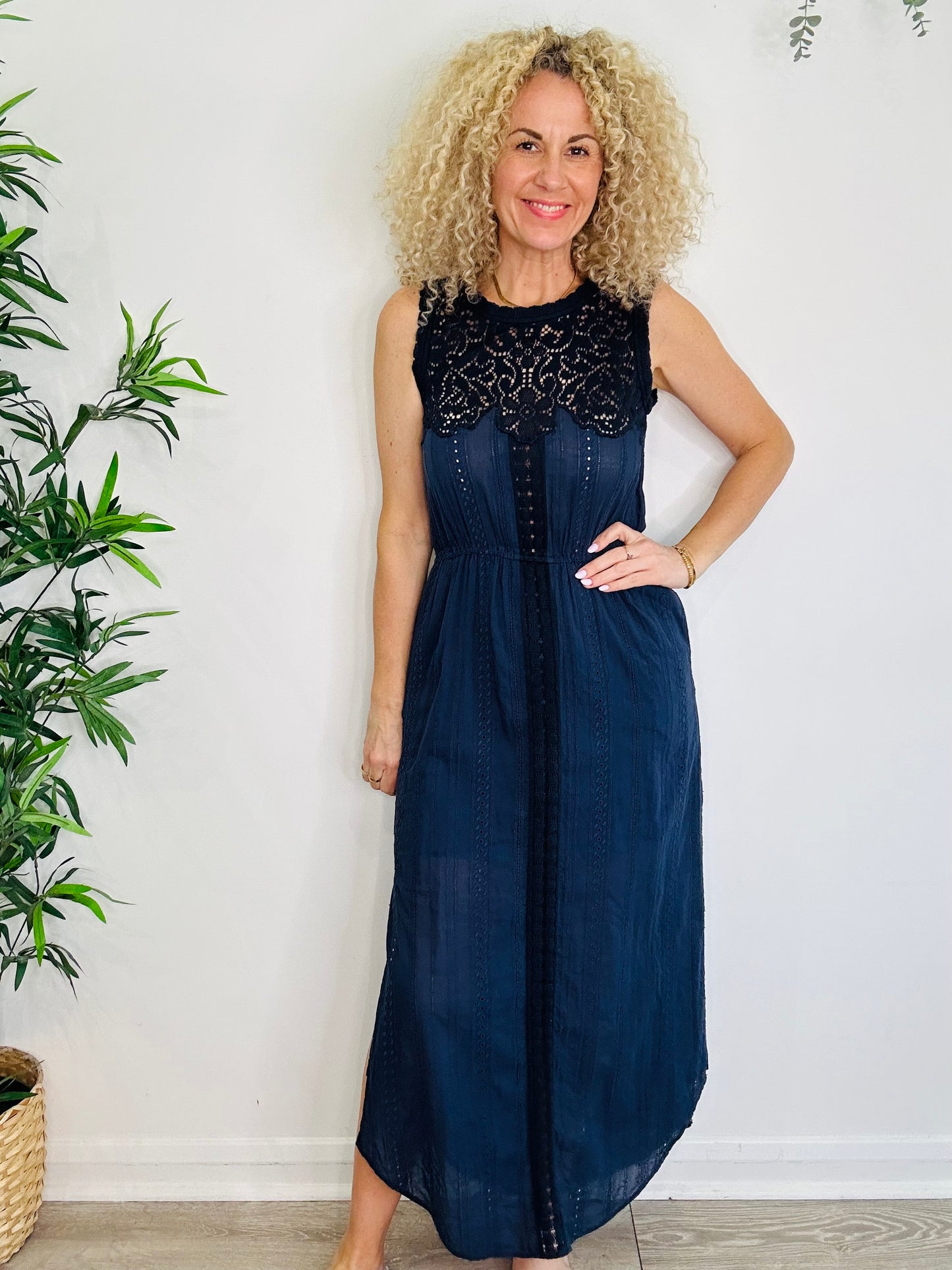 Broderie Maxi Dress - Size 10