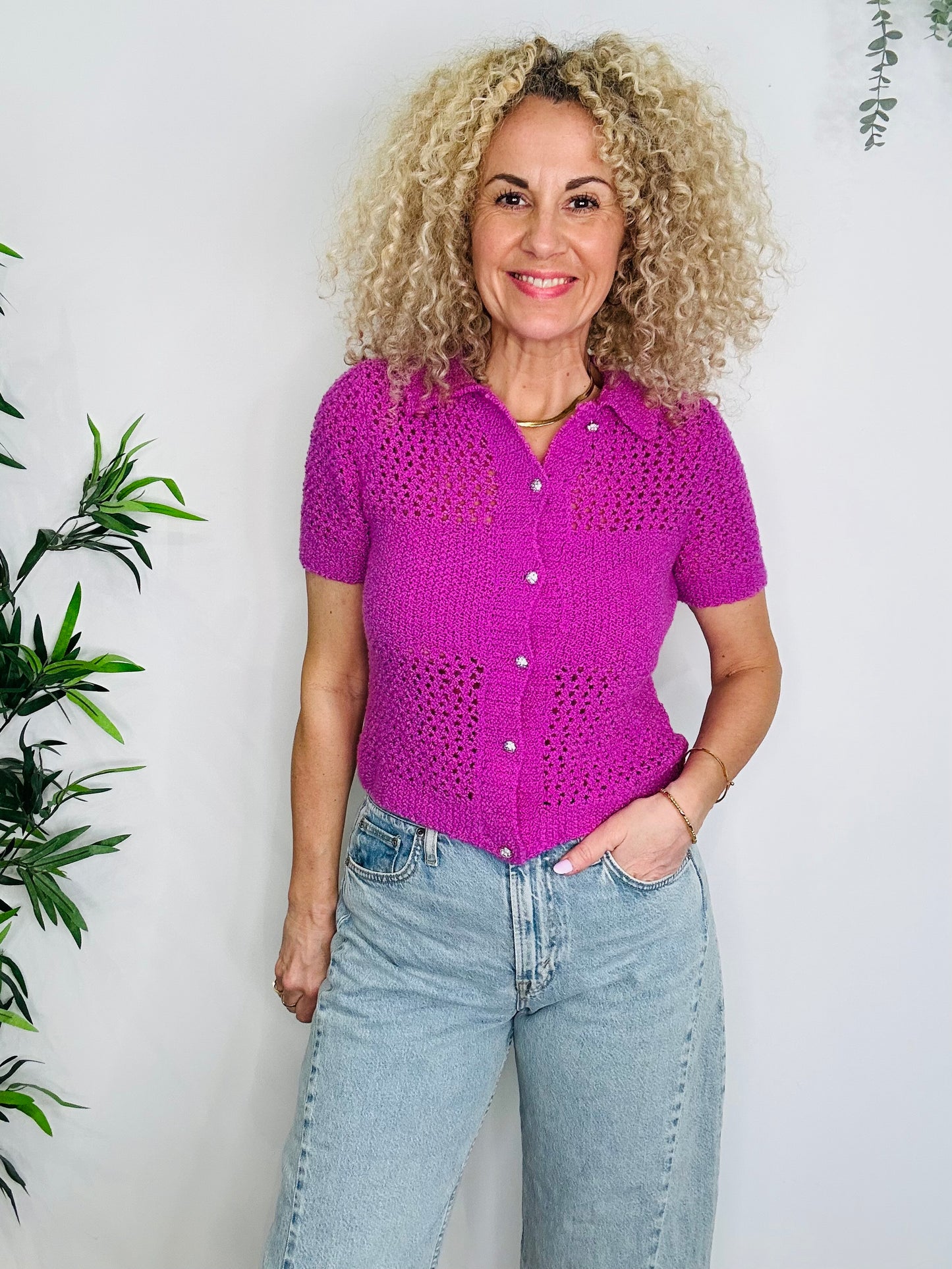 Short Sleeve Cardigan - Size M
