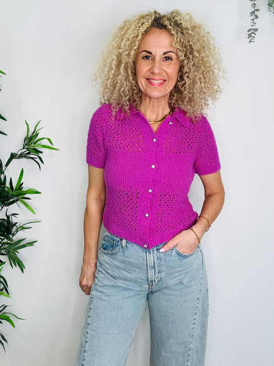 Short Sleeve Cardigan - Size M