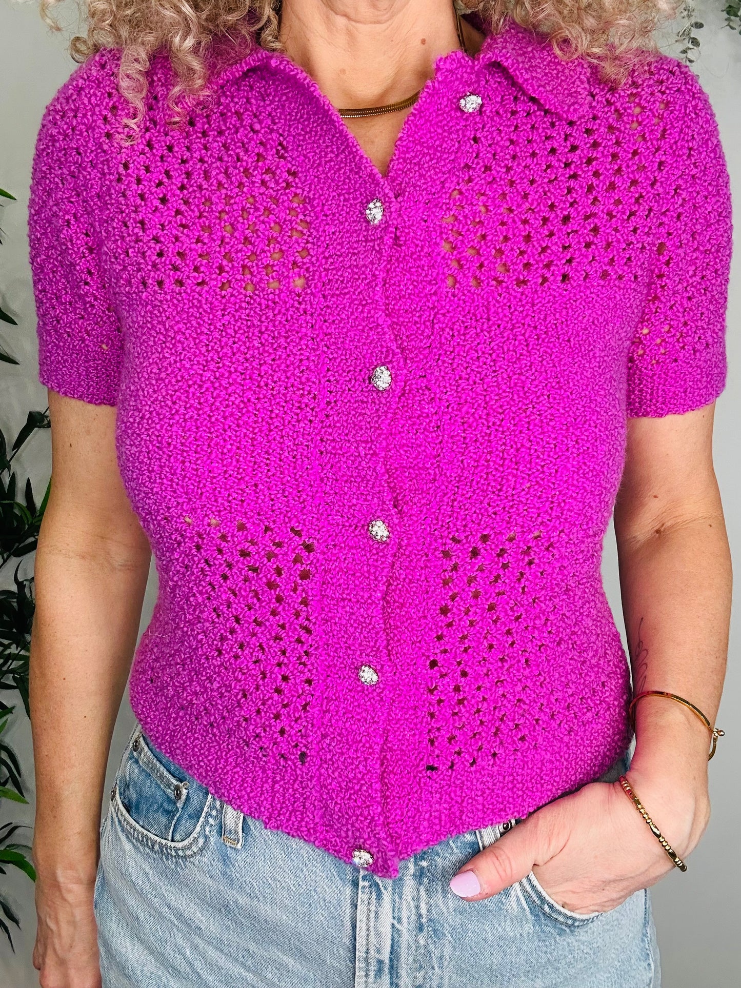 Short Sleeve Cardigan - Size M