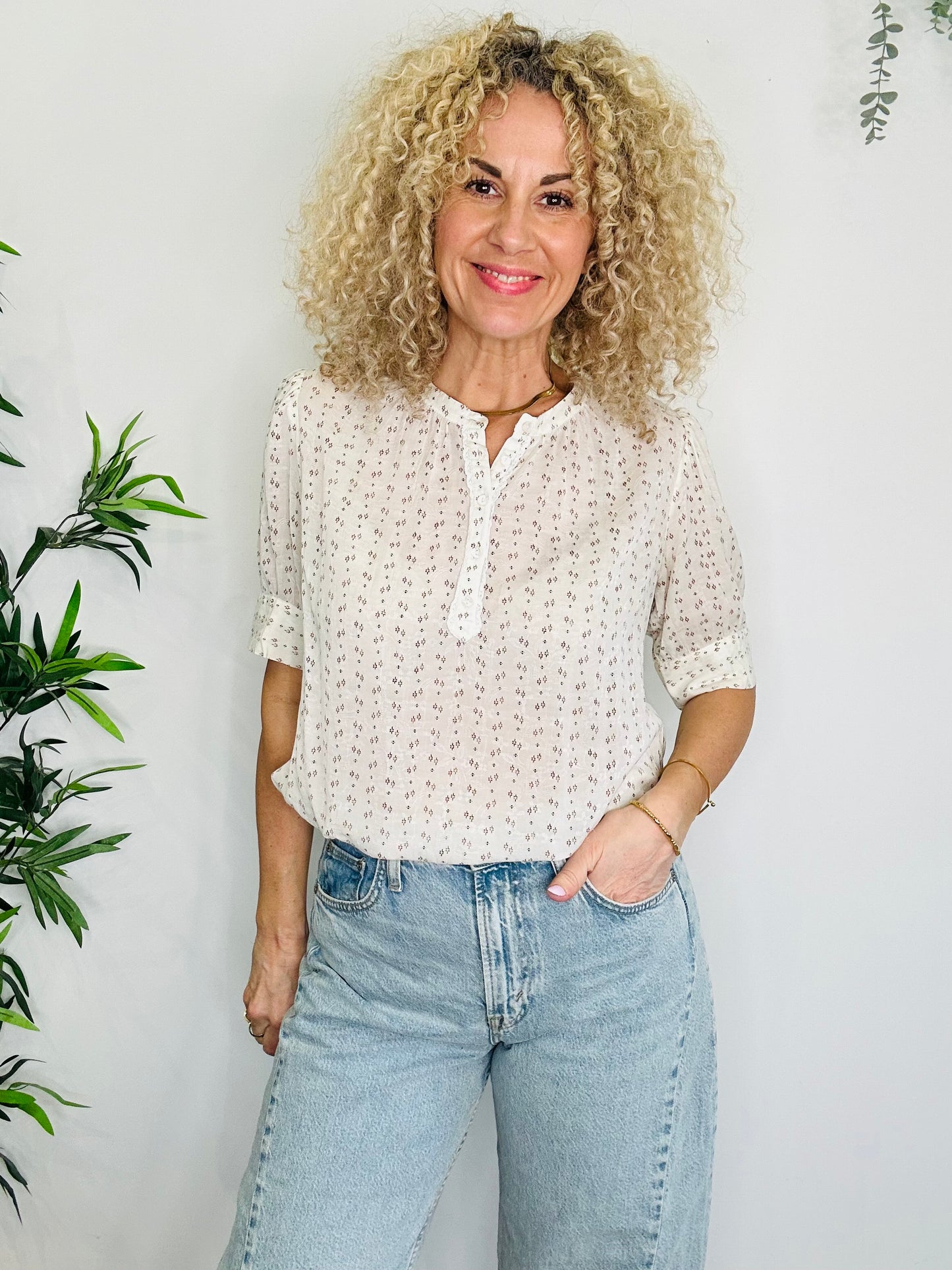 Patterned Blouse - Size 2