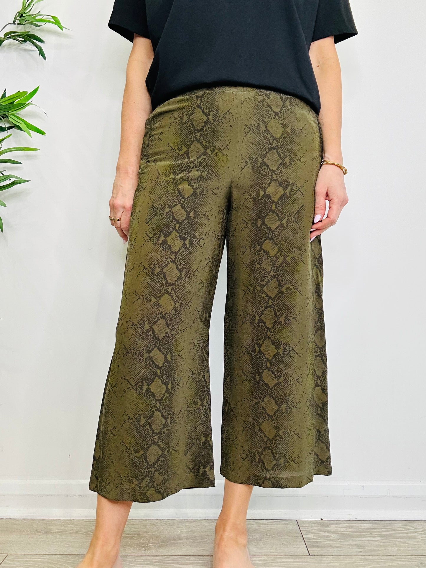 Snakeskin Print Trousers - Size M