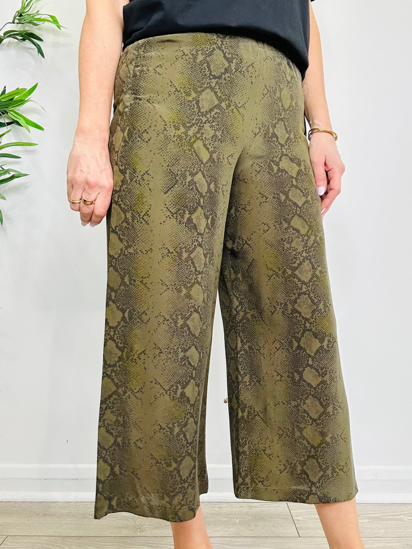 Snakeskin Print Trousers - Size M