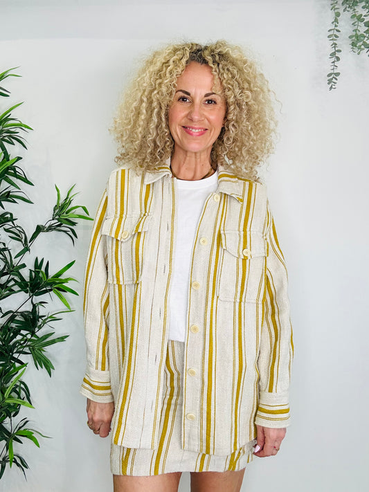 Striped Shirt & Skirt Set - Size L
