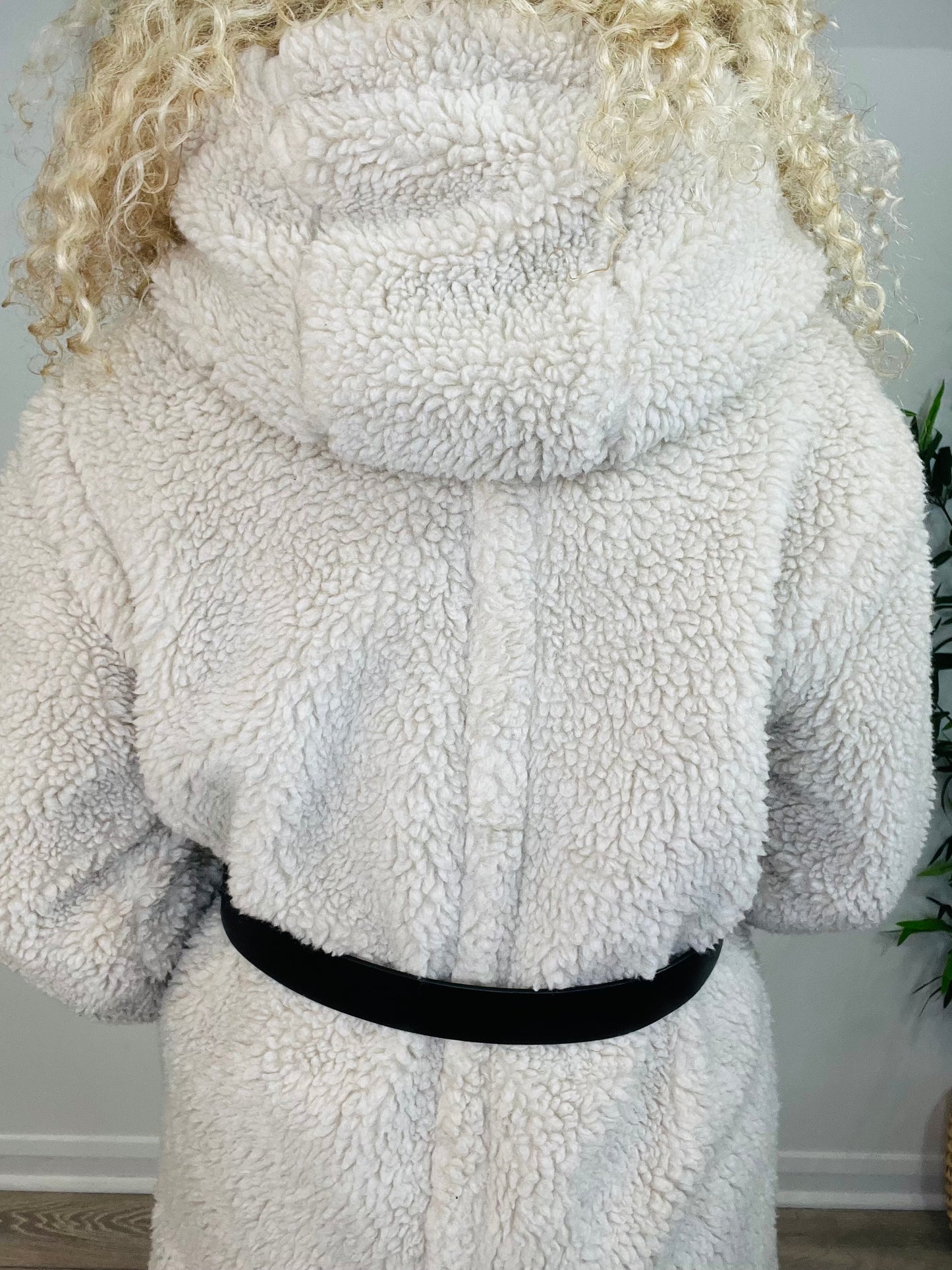 Belted Sherpa Coat - Size 2