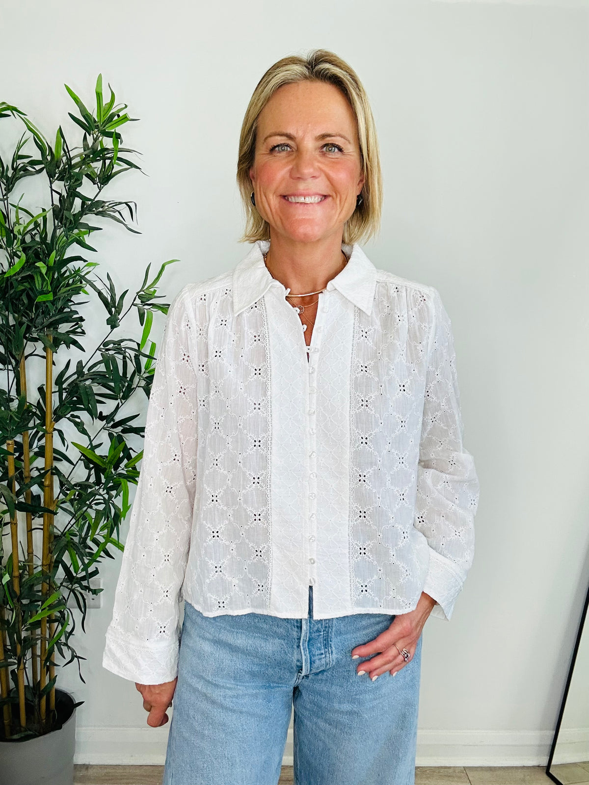 Broderie Blouse - Size 14