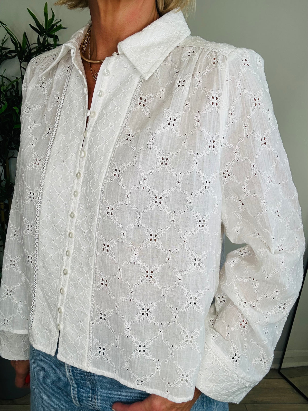 Broderie Blouse - Size 14