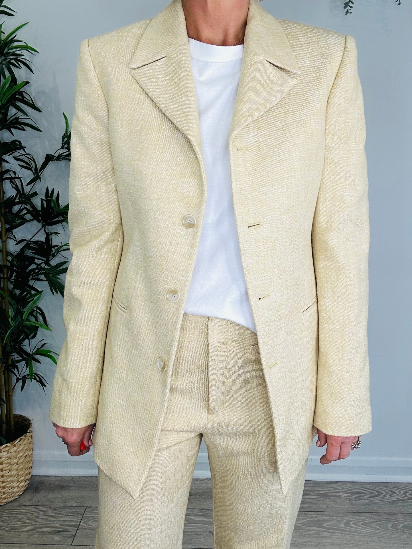 Textured Trouser Suit - Size 38
