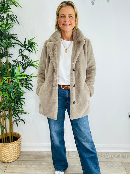 Faux Fur Coat - Size XS